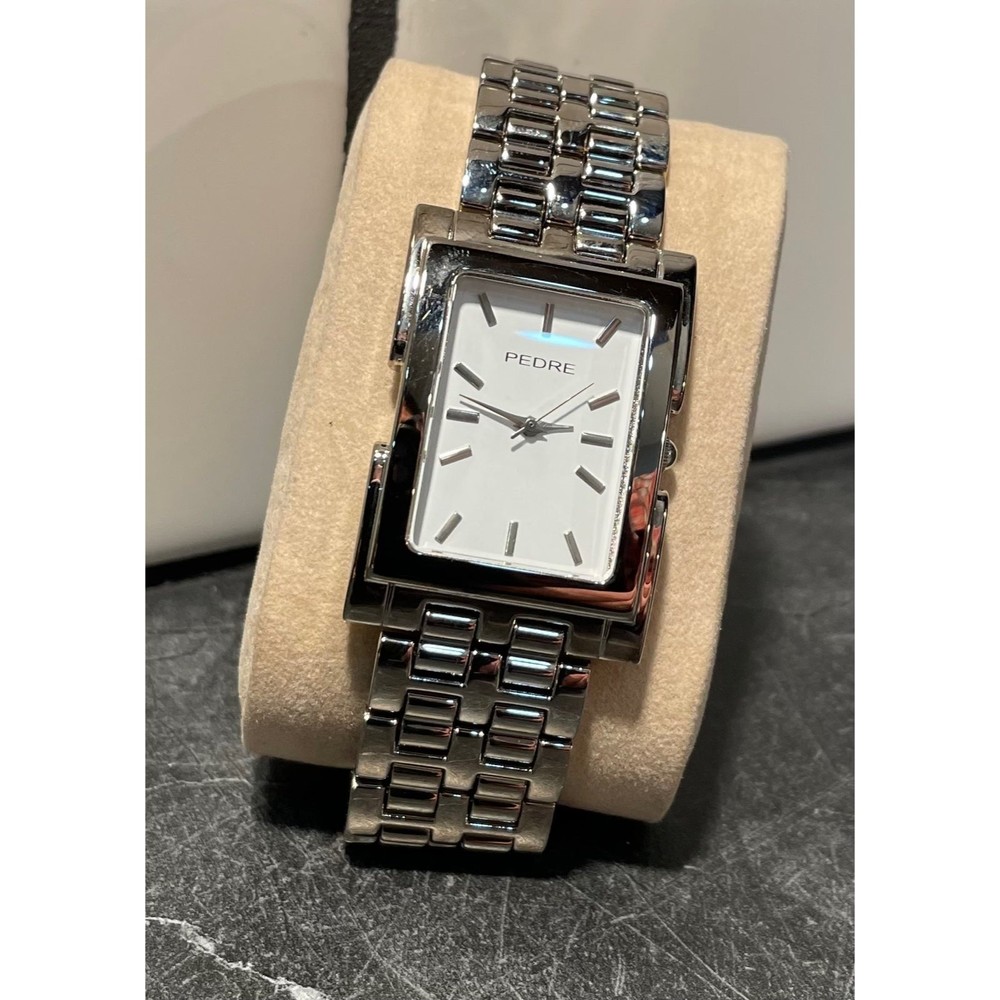 Mens Square Stainless Steel Watch by Pedre - New Battery
